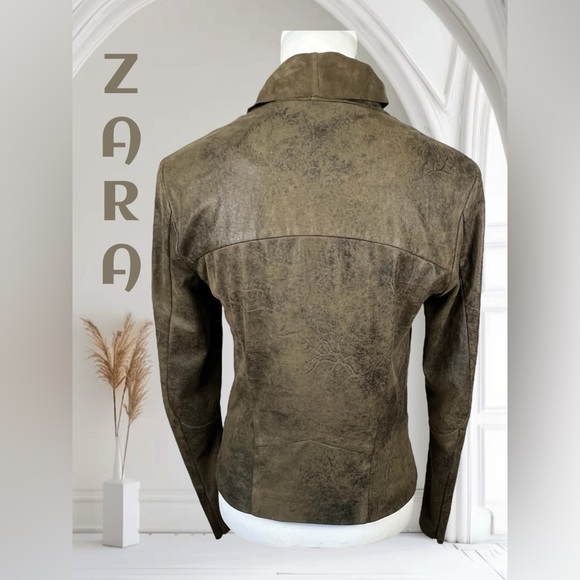 Zara | Drape Faux Suede Moto Jacket - Picture 5 of 10